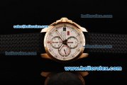 Chopard Mille Miglia GTXL Chronograph Swiss Valjoux 7750 Automatic Movement Rose Gold Case with White Dial and Black Rubber Strap