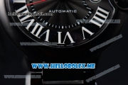 Cartier Ballon Bleu de Cartier Large Asia 2813 Automatic Carbon Case with Black Dial and PVD Bracelet Roman Numeral Markers