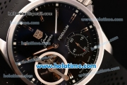 Tag Heuer Grand Carrera Pendulum Asia 6497 Manual Winding Steel Case with Black Dial and Stick Markers