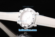 Chopard Happy Sport Original Chopard Quartz Movement Ceramic Case with White Dial and White Rubber Strap