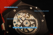 Hublot Big Bang Chronograph Swiss Valjoux 7750 Automatic Movement Red Dial with Black Bezel and Red Rubber Strap