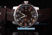 Corum Admiral's cup Automatic White Case and Bezel with chocolate Dial and Rubber Strap