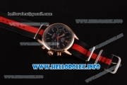 Tag Heuer Carrera Calibre 18 Miyota Quartz Rose Gold Case with Black Dial Stick Markers and Red/Black Nylon Strap