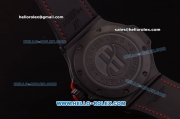 Hublot Big Bang King Swiss Valjoux 7750 Automatic Ceramic Case with Black Dial and Red Rubber Strap