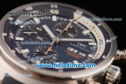 IWC Aquatimer Chronograph Cousteau Divers Swiss Valjoux 7750-SHG-MD Automatic Steel Case with White Markers and Blue Dial - 1:1 Original