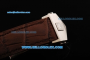 Tag Heuer Carrera Calibre 16 Swiss Valjoux 7750 Automatic Movement Steel Case with White Dial and Brown Leather Strap