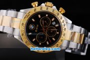 Rolex Daytona for BMW Quartz Movement with Graduated Gold Bezel and Black Dial,Gold Marking and Small Calendar--2008 New Model