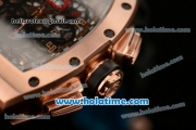 Richard Mille Felipe Massa Flyback Chrono Swiss Valjoux 7750 Automatic Rose Gold Case with Arabic Numeral Markers and Skeleton Dial