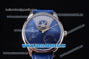 IWC Portuguese Tourbillon Asia ST25 Automatic Steel Case with Blue Dial Arabic Numeral Markers and Blue Leather Strap