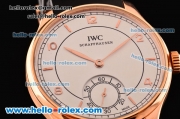 IWC Portuguese Vintage Asia 6497 Manual Winding Rose Gold Case with White Dial and Stick/Numeral Markers