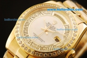 Rolex Day-Date Automatic Full Gold with Diamond Bezel and White MOP/Diamond Dial