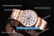 Ulysse Nardin Maxi Marine Chrono Swiss Valjoux 7750-SHG Automatic Rose Gold Case/Bracelet with White Dial and Roman Numeral Markers (EF)