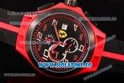 Scuderia Ferrari Lap Time Watch Chrono Miyota OS10 Quartz Red PVD Case with Black Dial and White Arabic Numeral Markers