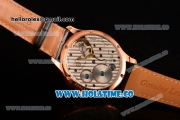 IWC Portugieser Hand-Wound Asia 6497 Manual Winding Rose Gold Case with Black Dial and Rose Gold Arabic Numeral Markers
