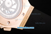 Hublot Big Bang Swiss Valjoux 7750 Chronograph Movement RG Case with Black Ceramic Bezel and Black Dial-RG Numeral/Stick Marker