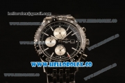 Breitling Chronoliner Chronograph Swiss Valjoux 7750 Automatic Steel Case with Black Dial Ceramic Bezel Stick Markers and Stainless Steel Bracelet