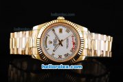 Rolex Day-Date II Automatic Movement Full Gold with White Dial and Roman Markers