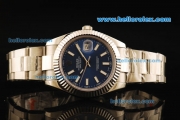 Rolex Datejust II Rolex 3135 Automatic Movement Full Steel with Blue Dial and White Stick Markers