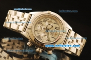 Breitling Chronomat B01 Chronograph Miyota Quartz Full Steel with White Dial and Silver Roman Markers