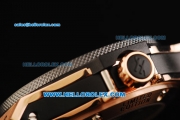 Hublot Big Bang Swiss Tourbillon Manual Winding Movement Rose Gold Case with Black Ceramic Bezel and Black Rubber Strap-10micron Gold