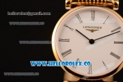 Longines La Grande Classique SWISS QUARTZ Yellow Gold Case with White Dial Roman Numeral Markers and Yellow Gold Bracelet