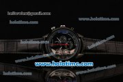 Tag Heuer Carrera Mikrotourbillons Chrono Swiss Quartz PVD Case with Black Leather Bracelet and Black Dial