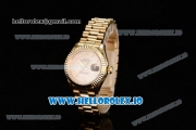 Rolex Datejust Swiss ETA 2671 Automatic Yellow Gold Case with Sliver Dial Roman Numeral Markers and Yellow Gold Bracelet (BP)