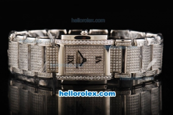 Patek Philippe Twenty-4 Swiss ETA Quartz Movement Steel Case with Diamond Dial and Diamond Strap -Lady Size