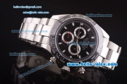 Rolex Daytona II Automatic 7750 Coating Steel Case and Strap with Black Dial