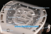 Richard Mille RM 52-01 Swiss ETA 2671 Automatic Steel Case with Black Rubber Bracelet White Markers and Skeleton Dial - 1:1 Original