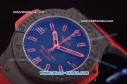 Hublot Big Bang King Swiss Valjoux 7750 Automatic Ceramic Case with Black Dial and Red Rubber Strap