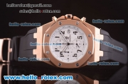 Audemars Piguet Royal Oak Offshore Chronograph Quartz Movement Rose Gold Case with White Dial and Black Marking