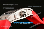 Richard Mille RM007 Miyota 6T51 Automatic Steel Case with Diamonds Dial and Red Rubber Strap