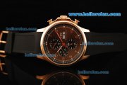 IWC Portuguese Yacht Club Automatic Movement Rose Gold Case with Brown Dial and Black Rubber Strap