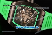 Richard Mille RM 038 Asia Automatic PVD Case with Skeleton Dial and Green Rubber Strap