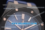 Audemars Piguet Royal Oak 36mm Asia ST16 Automatic PVD Case with Blue Dial Stick Markers and Blue Rubber Strap (EF)