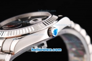 Rolex Day Date II Oyster Perpetual Automatic Movement Silver Case with White Stick Markers and Black Dial