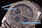 Breitling Chronomat B01 GMT Swiss Valjoux 7750 Automatic Steel Case/Strap with Grey Dial and Diamond Bezel