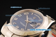 Rolex Day-Date II Rolex 3156 Automatic Movement Full Steel with Blue Dial and Arabic Numerals