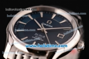 Omega De Ville Hour Vision Swiss ETA 2836 Automatic Steel Case and Strap with Blue Dial