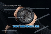 Hublot Big Bang King Power Foudroyante Chrono Swiss Valjoux 7750 Automatic Rose Gold Case with Black Dial PVD Bezel and Black Rubber Strap