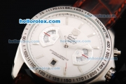 Tag Heuer Grand Carrera Calibre 17 Automatic Movement with White Dial and Brown Leather Strap