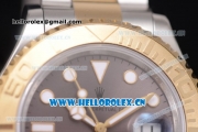 Rolex Yacht-Master 40 Clone Rolex 3135 Automatic Two Tone Case/Bracelet with Grey Dial and Dot Markers (BP)