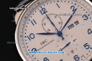 IWC Portuguese Chrono Japanese Miyota OS10 Quartz Stainless Steel Case Numeral Markers with Stainless Steel Strap and White Dial