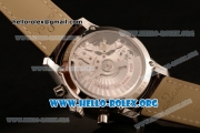 Omega De Ville Co-axial Chronograph Clone Omega 9300 Automatic Steel Case with White Dial and Brown Leather Strap (EF)