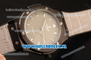 Hublot Classic Fusion 9015 Auto PVD Case with White Dial and White Leather Strap