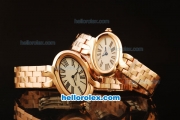 Cartier d'Art Swiss Quartz Full Rose Gold with White Dial and Roman Markers