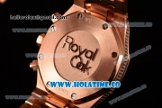 Audemars Piaget Royal Oak 41MM Chronograph Rose Gold/Diamonds Case with Black Dial and Stick Markers (EF)