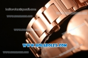 Cartier Rotonde De Miyota Quartz Rose Gold Case/Bracelet with Silver Dial