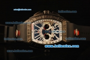 Franck Muller Conquistador Chronograph Miyota Quartz PVD Case with Black Dial and Black Rubber Strap